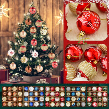 16PCS Shatterproof Christmas Balls (2.36") – White, Green, Silver, Red Tree Ornaments, Compatible with 2025 Decor