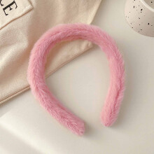 (3) Soft Plush Headbands for Women & Girls, Non-Slip Hairbands