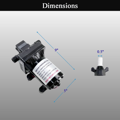 Αντλία νερού για τροχόσπιτο 3.0GPM12V55PSI Αντλία νερού Revolution συμβατή με τροχόσπιτο, 2