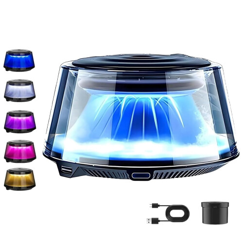2025 Cloud Mist Car Diffuser with Adjustable Intensity, Ambient Light & Auto On/Off – Long-Lasting Tea Aroma