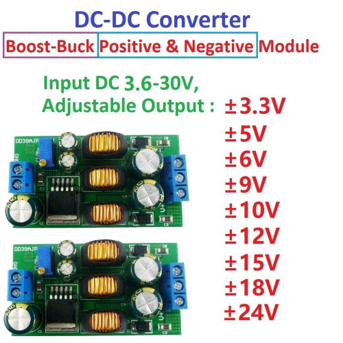 DC Dual Output Boost-Buck Converter Module 1/2X 2