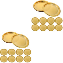 40Pièces Plateaux En Pet Dorés Pour Snacks Fruits En
