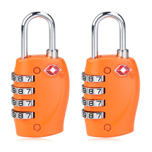 2Pièces Cadenas Tsa Approved Orange 4 Chiffres Pour Valises 2