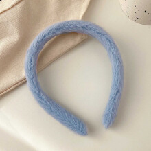 (5) Soft Plush Headbands for Women & Girls, Non-Slip Hairbands