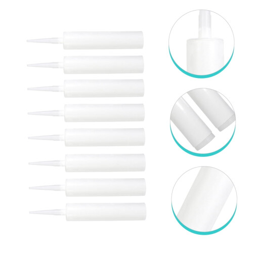 White Plastic Caulking Tubes Refillable 8 Pcs 2