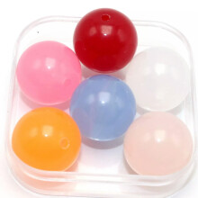 15 cuentas redondas lisas de acrílico de colores surtidos de 20 mm en tono gelatina
