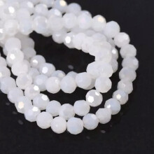 Perline di vetro di cristallo sfuse rotonde AB placcate 3mm4mm6mm8mm32 sfaccettature -6mm (100 pezzi) - Bianco giada AB
