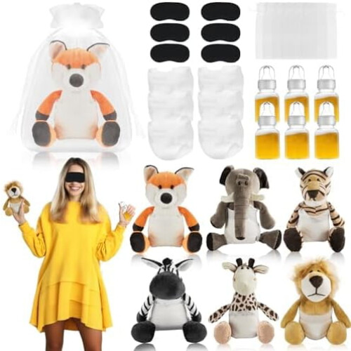 Babyshower-lekset med skogsdjur – 6-delad blöja &