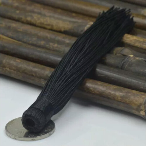 2 τεμάχια 12cm μενταγιόν κλειδιών Chian από μετάξι πάγου με φούντα, χειροποίητο