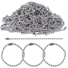 10 Ball Key Chains Silver Keychain Making DIY 2.4mm 4.72" Bead Chains Lot