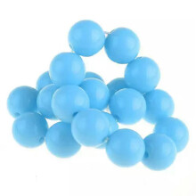 Cuentas redondas opacas de plástico acrílico, 6 mm, 8 mm, 10 mm, 12 mm, 14 mm, 16 mm, 18 mm, 20 mm - Azul lago - 8 mm, 60 unidades