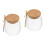 2Pièces Bocal Verre Transparent Couvercle Bois Usage Rangement 5