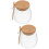 2Pièces Bocal Verre Transparent Couvercle Bois Usage Rangement 8