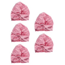 5Pièces Bonnet Satin Rose Enfants Bain Ajustable Confort