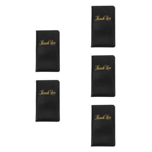 5Pièces Porte-Chèques PU Noir Polyvalent Pour Restaurant Bar