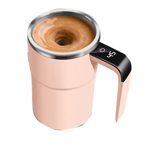 Self-Stirring Stainless Steel Coffee Mug with Temperature 1