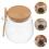2Pièces Bocal Verre Transparent Couvercle Bois Usage Rangement 9