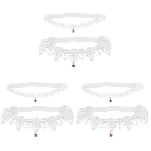 6Pièces Jarretières Blanches Décorées De Pour Élégant 1