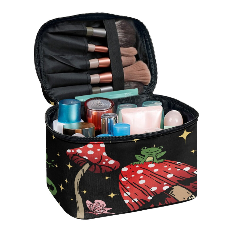 Makeup Organizer Bag with Brush Slots Large Capacity