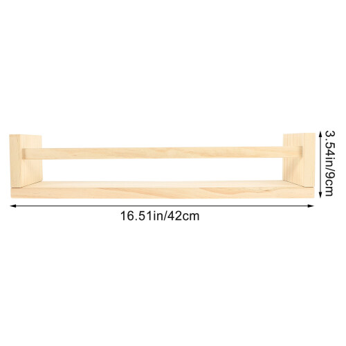 Wooden Floating Shelf for Wall Mount Spice Jar Storage Beige Multi-functional Large Capacity 1