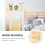 Wooden Floating Shelf for Wall Mount Spice Jar Storage Beige Multi-functional Large Capacity 3