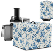 Blue Peony Printed Washable Canvas Juicer Cover, Stain-Resistant & Easy Clean – 17"x11"x15", Compatible with Standard Fruit Juicers