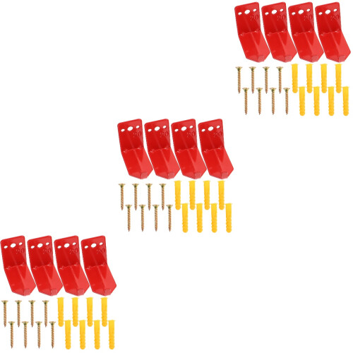 12Pcs Red Fire Extinguisher Holder Wall Mount with Strong Hooks