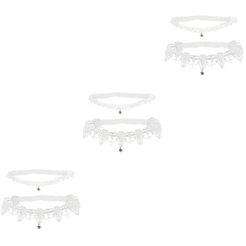 6Pièces Jarretières Blanches Décorées De Pour Élégant 2