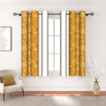 Yellow Flower Blackout Curtains for Bedroom 42x63 Inch Set