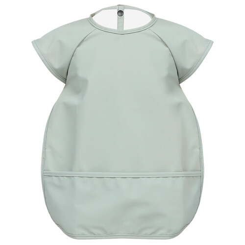 Bavoir Bébé Imperméable Vert PU Poche Pratique Pour Repas