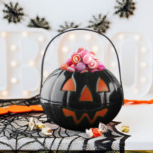 Halloween Pumpkin Buckets Trick or Treat Plastic Candy Basket Jack O Lantern Snack Holder Evil Sweet Holders for Kids Childre