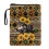 Polyester Book Protector & Organizer with Handle – Compatible with Stationery, Accessories, Wolf Head, Sunflowers 1