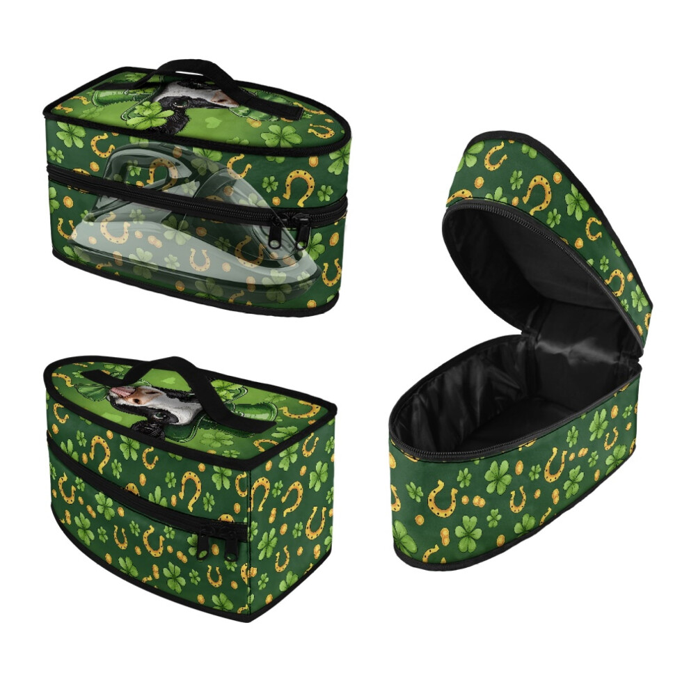 Clover and Cow Pattern Steamer Carrying Case Large Size Zipper Handle and Hair Styling Tool(Bag Only)