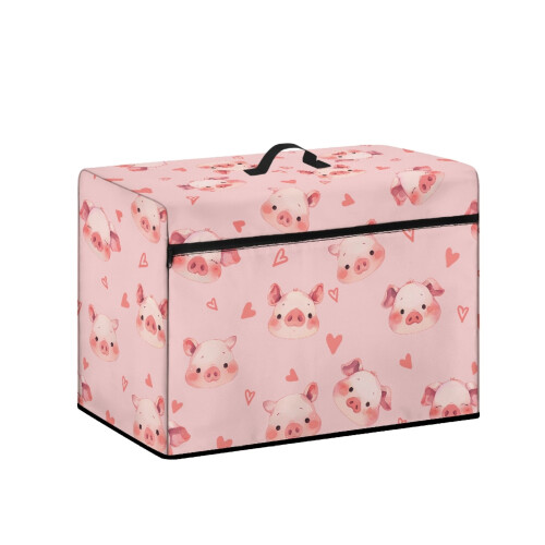 Piggy Hearts Sewing Machine Cover Polyester 1 Piece