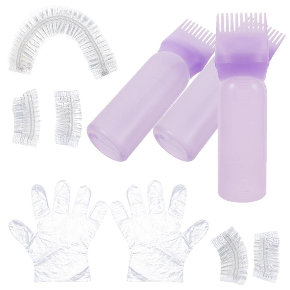 Solustre Purple 1Set Salon Hair Dye Kit Plastic Hair Root Comb Applicator
