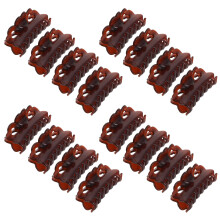 20St Mini Haarknijpers Bruin Stevige Grip Voor En Pruiken