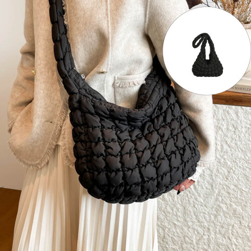 Quilted Nylon Shoulder Bag 36x4x26cm 1