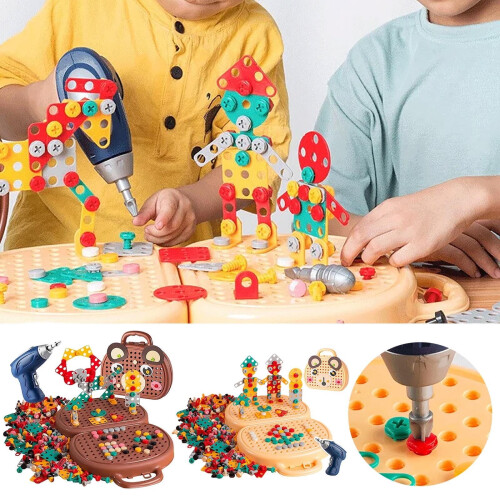 Preschool Toolbox Toy Set with Drill and Screwdriver for 1
