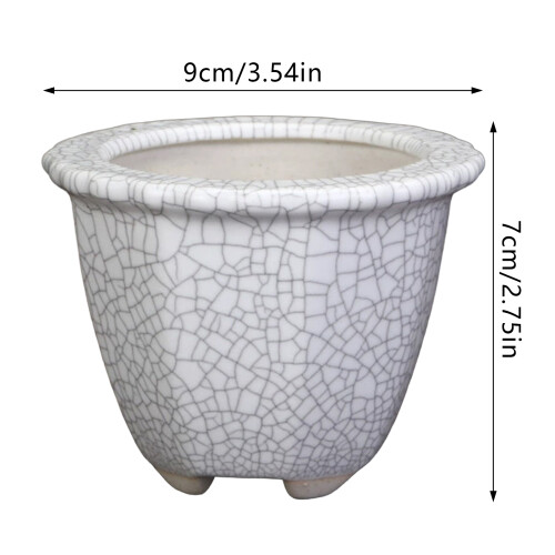 (01) White Crackle Ceramic Succulent Planter 1