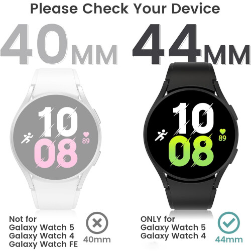 Θήκη προστασίας οθόνης 2 τεμαχίων για Samsung Galaxy Watch5/4 (44mm), σκληρυμένο γυαλί + 1