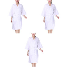 3St Hairdressing Schort Wit Comfortabel Waterproof Voor Spa