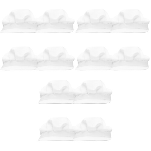 12Pièces Casquettes Blanches Protectrices Pour Atelier Et Service 2
