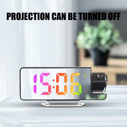 Projector Alarm Clock with Ceiling Projection, 12/24H Auto Dimming Display – Compatible with Home Decor 2