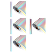 4Rouleaux Vinyle Permanent Adhésif Argent Effet Holographique Durable