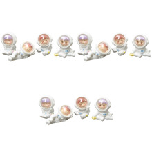 12Pièces Ornements Astronautes Mignons Blancs Décoration Bureaux
