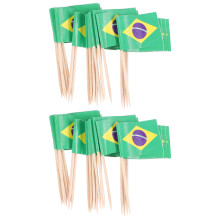 1000Pièces Décorations De Gâteau Drapeau Vert Clair Picks Pour Fête