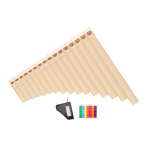 Pan Pipe Instrument in C Key 16 Pipes with Note Stickers 1