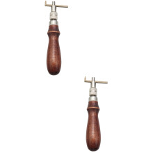 2Pièces Instruments Cuir Travail Manuel Poignée Bois Durable