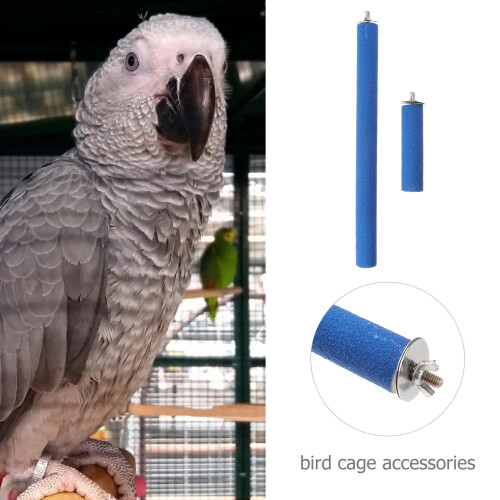 Parrot Perch Stand Grey Bamboo Durable Safe for Pet Use 2Pcs 2