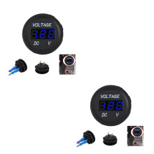 2Pièces Voltmètre Digital Étanche Noir Pour Auto 6-30V